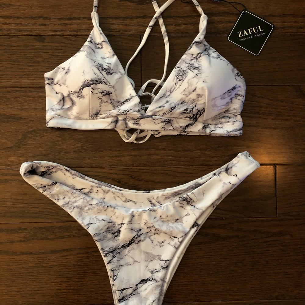 Zaful Marble Bikini Set